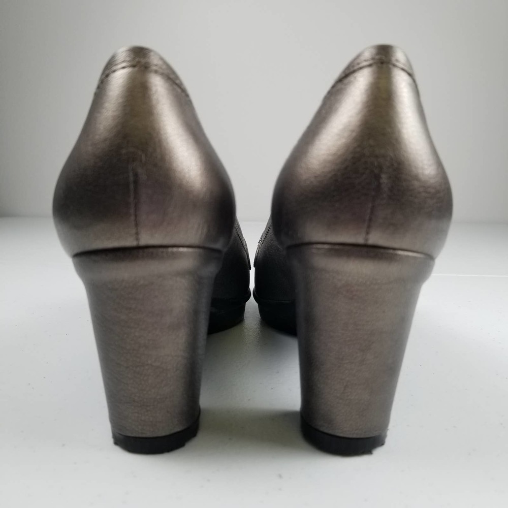 Stuart Weitzman Metallic Block Heel Pumps Silver … - image 6